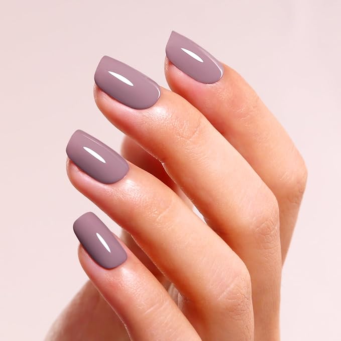 Gel Nail Polish, 0.5 Fl Oz Grayish Pink Gel Polish Autumn Winter Nude Art DIY Starter Manicure Salon Soak Off LED UV