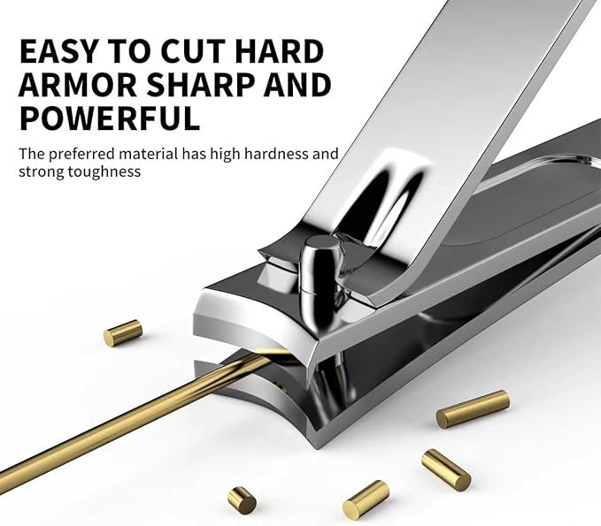 Nail Clippers Set - Toenail Clippers & Fingernail Clipper Combo, Dual-Size Stainless Steel Nail Cutters for Home/Travel, Anti-Slip Grip, Ingrown Nail Care Tool