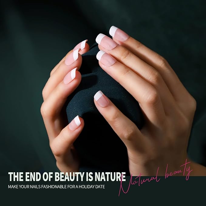 Teenitor Matte Acrylic Short Square Fake Nails, 360Pcs Full Cover, Glitter Press-On False Nails