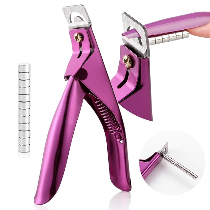 Saviland Acrylic Nail Cutters for Nail Tips: Rose Acrylic Nails Clipper with Sizer Magnets Nail Cutter 15PCS Sharp Nail Tech Supplies Nail Trimmer Manicure Tool Nail Accessories Women Salon Home