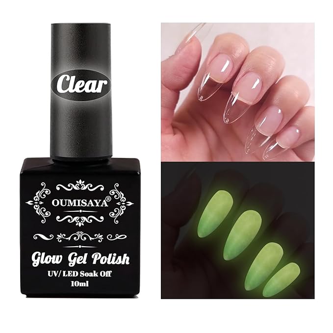 Glow in the dark Clear Gel Polish 10ML semi-clear jelly gel glow lemon-yellow for nail art design (GP66fCLY)