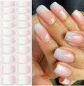 Semi Cured Gel Nail Strips 20 Pcs Gradient Pink Gel Nail Wraps, Stickers, UV Light Required Nail Art Design Decoration Accessories