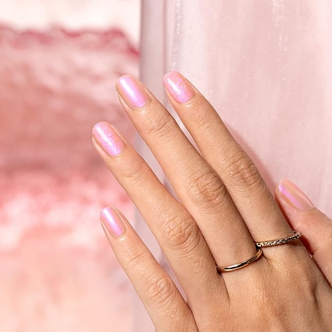 RARJSM Pearl Gel Nail Polish Pink Purple Pearlescent Shell Glitter Orange Pink Shimmer Mermaid Iridescent Nail Gel Polish Soak Off LED UV Curing Requires Swirl Thread Effect DIY Manicure Use 7.5ML