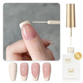 GAOY White Swirl Gel Nail Polish Art Liner, 12ml Nude Color Nail Paint Design with Thin Brush, UV Light Cure for DIY French Manicure at Home