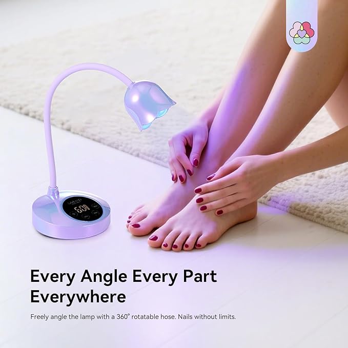 SAVILAND Advanced 30W UV Nail Lamp: Purple Gel Nail Lamp Cordless U V Light for Gel Nails Smart Sensor LED Flash Cure Lamp lampara led para uñas Profesional Gooseneck 8S Fast Cure Nail Salon Manicure