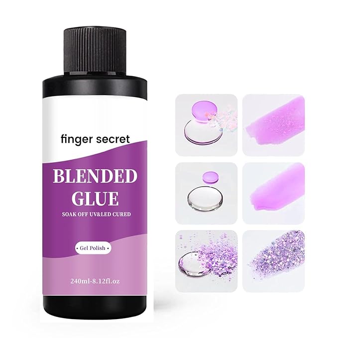 Blending Glue,Clear Gel Nail Polish Thinner Glue for Blending Ombre Gel Nail Polish Color Mixing Gradient Glitter Sequins,240ml/8floz for Nail Art Painting DIY Nail Blend Glue