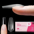 Beetles Tipex Instant Apex Nail Tips Coffin Long 16 Sizes 192 Pcs Pre-Etched Pre-Building Strong Thick Acrylic Tips