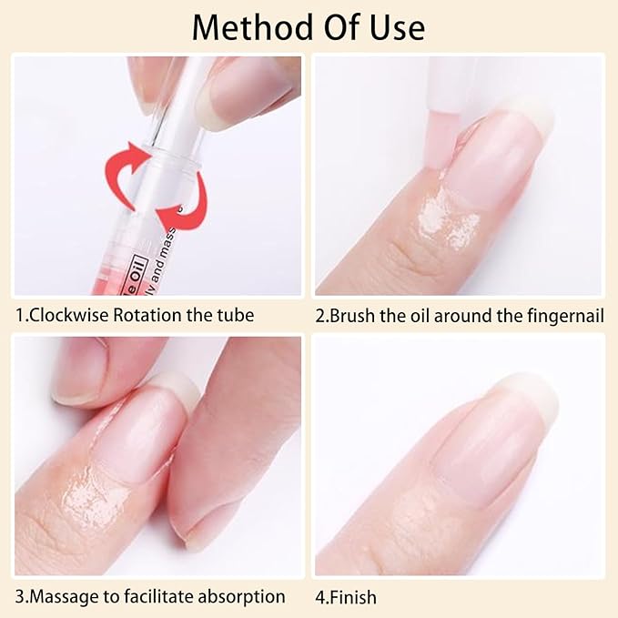 Cuticle Oil Pen Sweet Almond Nail Growth Serum and Repair Treatment Hydrating Oil for Dry Cuticles and Skin Cuticle Buddy Revitalize Nails with Radiant (6pcs pens)