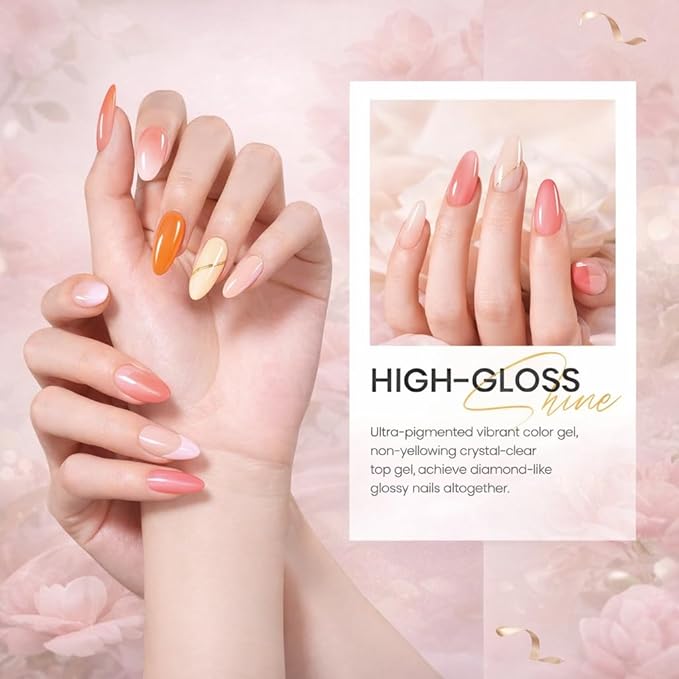 beetles Spring Gel Nail Polish Set - 36 Colors Verse of Flower Gel Nail Kit Pink White Black Red Purple Blue Yellow Gel Colors & 3Pcs Base Top Coat Soak off UV Home Salon Easter Gift for Women