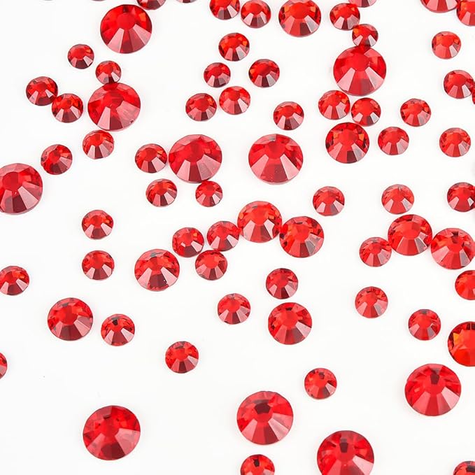 Blinginbox 8.7mm Lt.siam Flatback Rhinestones for Crafts, Nails Art Clothes Bags Shoes Decorations Glass Stone 0.34inches SS40, 144pcs