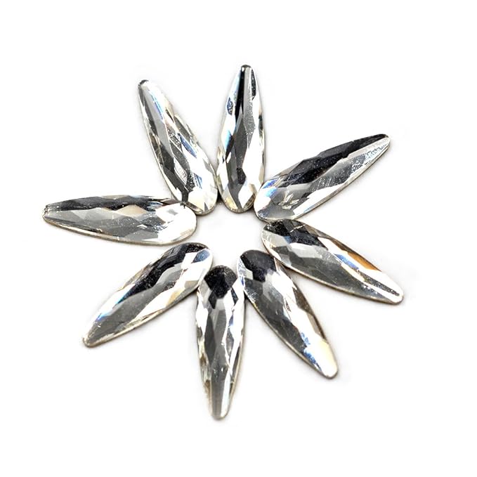 Nail Art Water Drop Rhinestones Flatback 3D Crystal Stones Manicure Decorations Clear Color 50Pcs