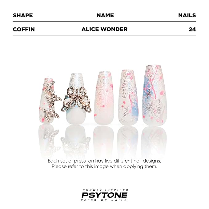 PSYTONE Square Press on Nails Short Fake Nails Colorful Flower Heart Design Glue on Nails Flowers Acrylic Nails Press ons Red Full Cover False Nails Glossy Artificial Stick on Nails Women Girls 30 Pcs