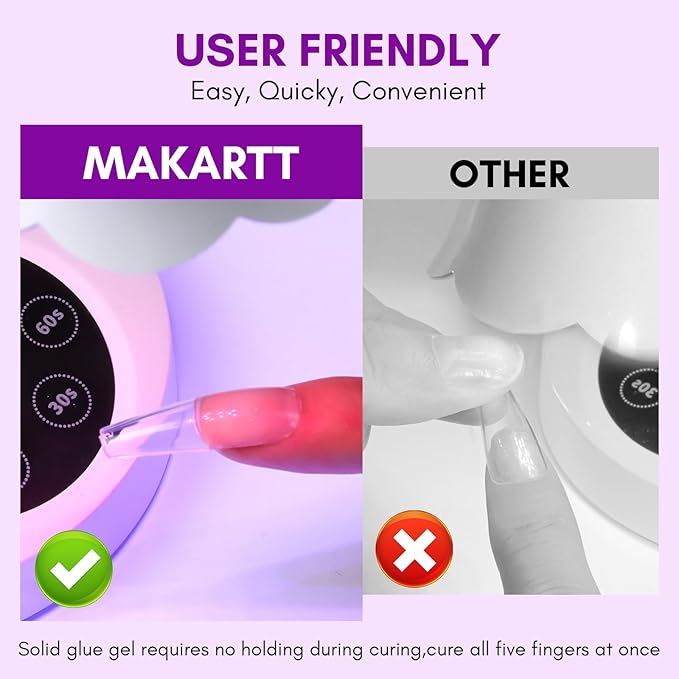 Makartt Solid Nail Glue Gel: Super Strong Nail Glue for Press On & Acrylic Nails, 3D Gel Nails Art Design, Long Lasting Clear Adhesive 15ML, UV Lamp Cured, Ideal for Home Salon DIY Use