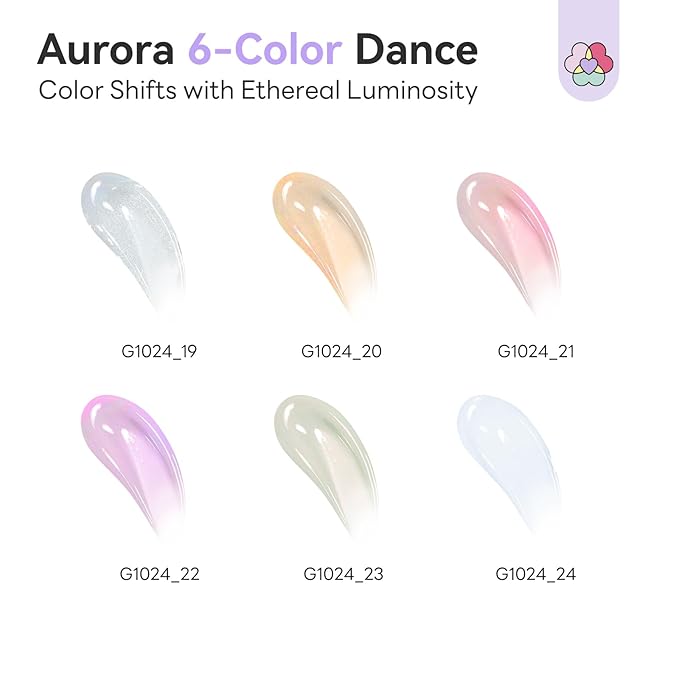 SAVILAND Hema-Free Poly Nail Gel Kit: 6 Aurora Colors Poly Extension Gel Nail Kit with Cat Eye Eeffect, 28-Day Lasting Hardness Poly Gel for Nourishing Nails Builder Enhancement Nail Art Home Salon
