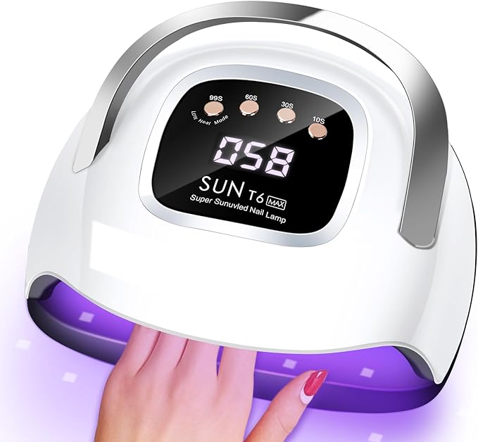 LKE UV Nail Lamp, 72W LED Nail Lamp Nail Dryer Light for Nails with 3 Timer Setting & LCD Touch Display Screen for Home and Salon Use (B-White)