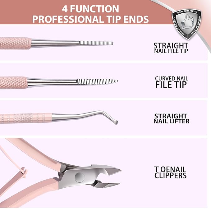 Teenitor Ingrown Toenail Tool, Pedicure Tools for Feet, Surgical Stainless Steel Ingrown Toenail Removal Kit, Ingrown Toenail Treatment, Ingrown Toenail Clippers, Ingrown Toenail File and Lifters