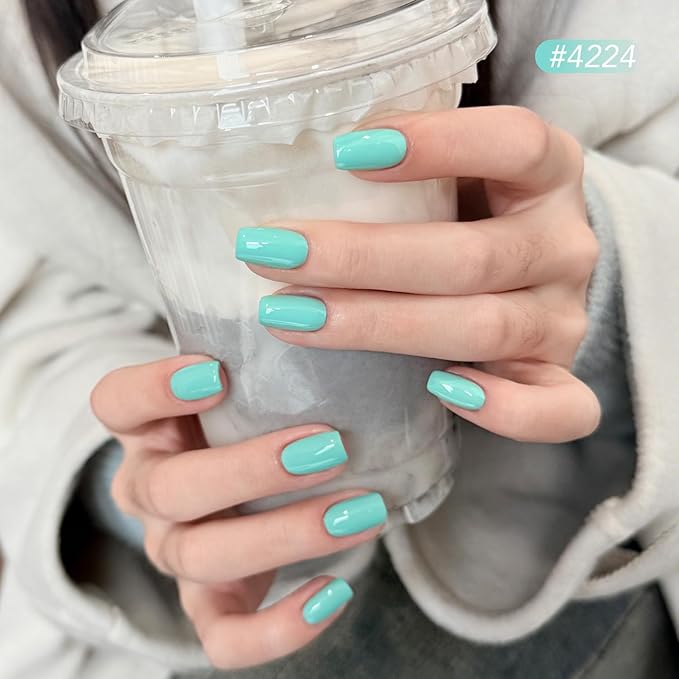 GAOY 42 Pcs Gel Nail Polish Kit, Pastel Spring Summer Pink Green Colors Gel Nail Polish Set with Glossy & Matte Top Coat and Base Coat for Salon and DIY Manicure at Home