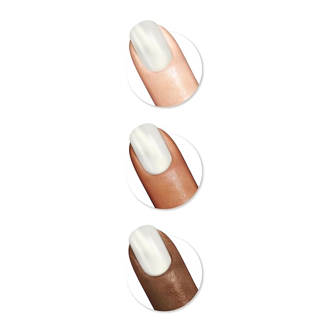 Sally Hansen Color Therapy Nail Polish | Biotin, Argan Oil, Long Lasting, Healthy Nails, Nail Strengthener, Sheer | 111 Fluer-t | Light Ivory Pearlescent Nail Color