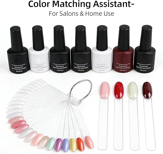 200PCS Clear Swatches for Nail Polish with Number Stickers, Oval Nail Swatches Nail Color Display Sticks for Gel Polish, Nail Art Practice Tips for Technicians & DIY Salon Use