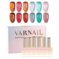 VARNAIL Jelly Gel Nail Polish Kit 6 Colors, Translucent Amber Sheer Series Gel Polish, Soak off U V Light Gel Nail Polish 15 ml/Bottle, Nail Art Manicure DIY Home Salon for Women Girls (Tea Time)