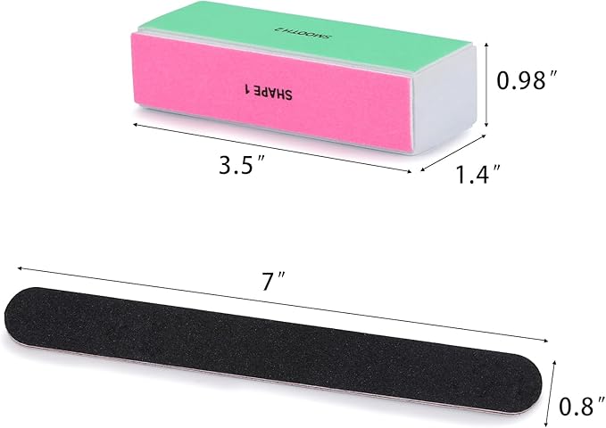 24 Pcs Nail File and Buffer Set, 4pcs 4 Way Nail Shine Buffers Blocks & 20pcs 100/180 Grit Nail Files Emery Boards Professional Manicure Pedicure Tool