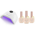 MelodySusie UV Nail Lamp No Wipe Glossy Top Coat Base Coat Builder Gel Set