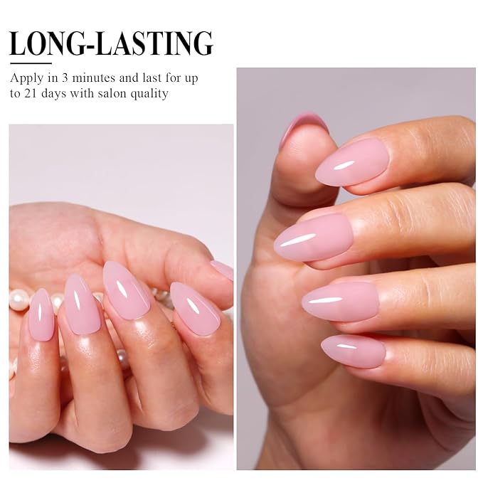 Imtiti Jelly Gel Nail Polish - Nude Pink, 0.5 Fl Oz, Soak Off LED-UV, Starter Kit for DIY Manicure