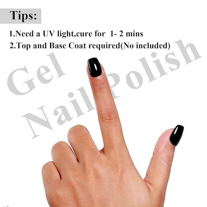 Imtiti 10ML Black Gel Polish Soak Off LED UV Nail Gel DIY at Home Salon Art Gift for Women 1PCS