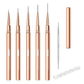 Nail Liner Brush, Fine Line Nail art Brushes 5/9/15/20/25mm Thin Line Nail Brushes Detail Drawing, Liner Brush for Nails Gel (Rose Gold)