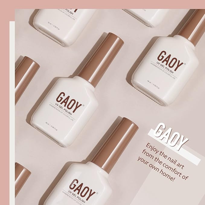 GAOY Milky White Gel Nail Polish, 16ml Nude Color 1482 Soak Off UV Light Cure Gel Polish for Nail Art DIY Manicure at Home