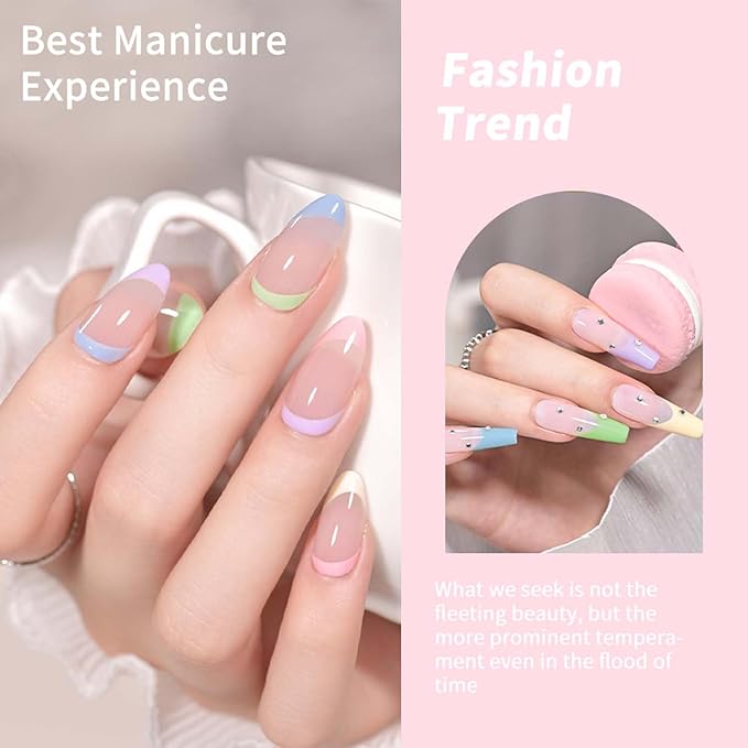 JR 9pcs 15ml Summer Color Gel Nail Polish Set Including Red Pink Nude Gel Polish Kit UV LED Soak Off Polish Home DIY Gift D