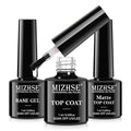 MIZHSE Base and Top Coat Set for Gel Nail Polish, Matte & Shiny No Wipe Top Coat, Long Lasting Salon Quality High Gloss Soak Off Nail Art Manicure Home