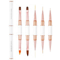 5 Pcs Nail Liner Brushes Double-Ended Nail Art Brushes Set Gel Polish Detail Nails Art Brush Professional Thin Nails Arts Brush for Gel Polish Acrylic Application DIY Manicures & Salons