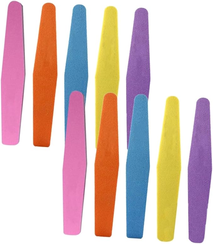 10pcs Clips for Weave Cute Travel Bottles Thick Sandpaper Scrub Strips Ceramic Cosmetic Jars Frosted Strip Manicure Tools Sponge File Block Sandpaper Repair Nail Grinding Stick