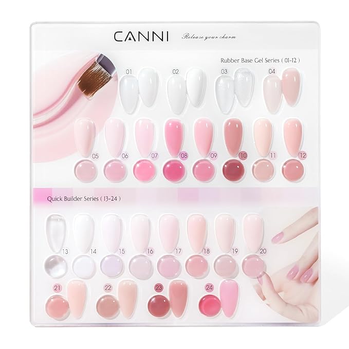 CANNI CF1 Gel Nail Polish Set, 30 Pcs 9 ml Jelly Pink Gel Polish Soak Off LED Natural Nail Polish Set Art Starter Manicure Salon DIY at Home