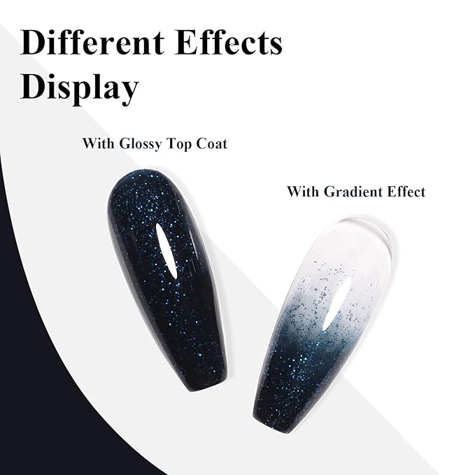 Imtiti 10ml Blue Glitter Gel Nail Polish Long Lasting Soak Off UV Led Gel Polish Salon DIY at Home Gift for Women 1Pcs