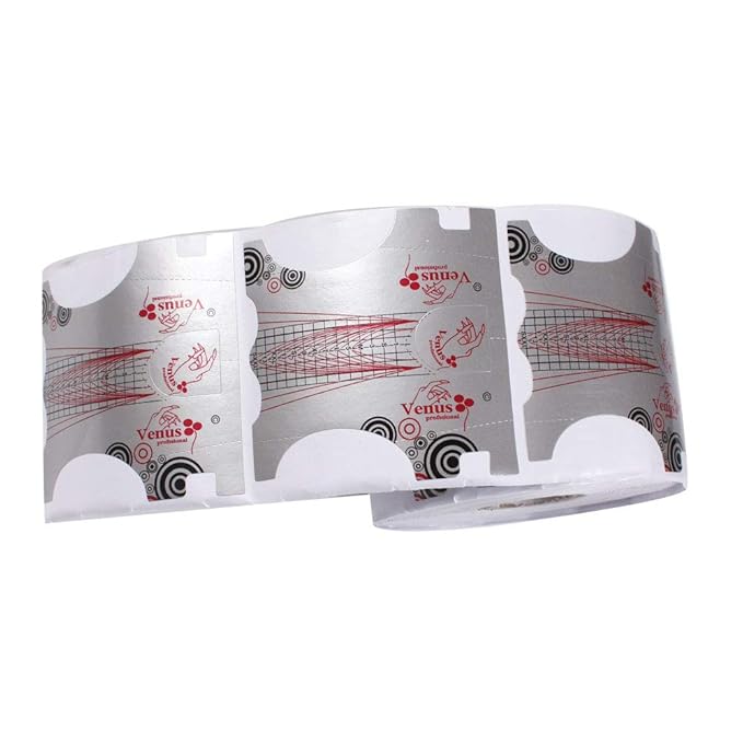 500Pcs Nail Form, Nail Art Guide Stickers for Acrylic UV Gel Nail Tips Manicure Extension Tool (1 Roll / 500 PCS - Sliver)