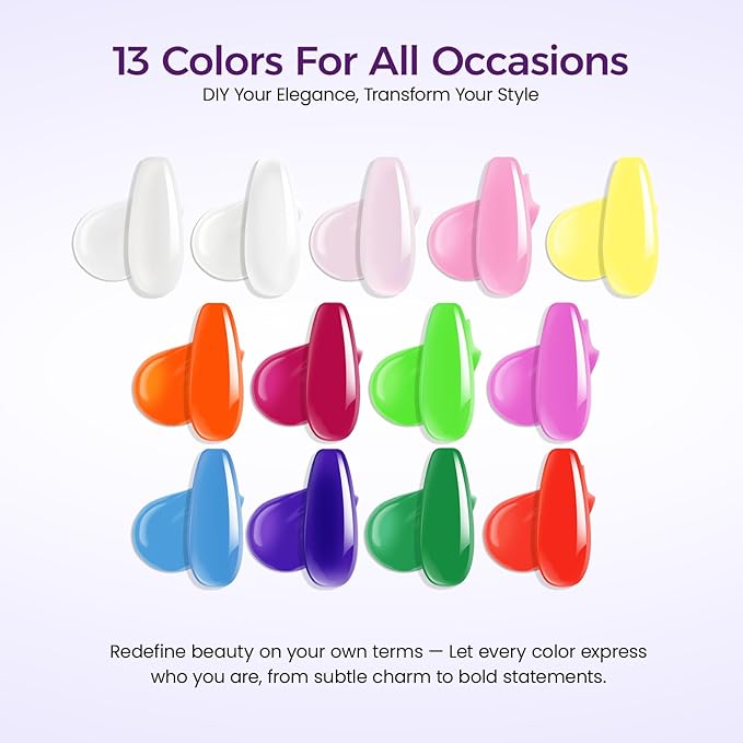 Poly Gel Nail Kit: Summer Colors Polygel Nail Kit with Slip Solution Portable UV/LED Nail Lamp and Complete Extension Accessories for Easy Home Manicure