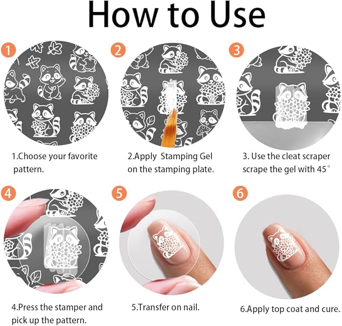 PH PandaHall 3pcs Animals Nail Stamping Plates Cute Cats Dogs Nails Art Templates Pets Raccoons Manicure Image Plates Lovely Puppy Nail Art Stencils for Women Manicures Salon Design Printing