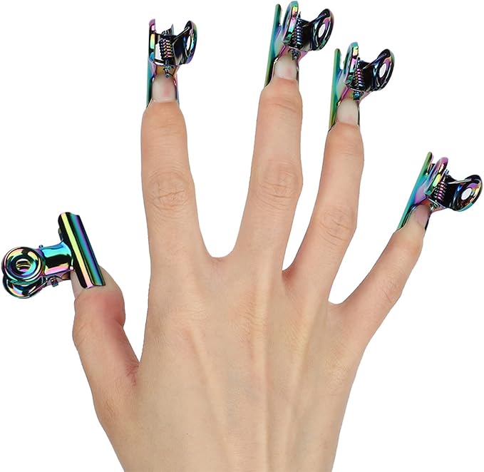 5pcs Nail Extension Curve Clips, Stainless Curve C Nail Curvature Pinching Clips Nail Art Accessories, Finger Extension Kit DIY Manicure Tool for Women Girls
