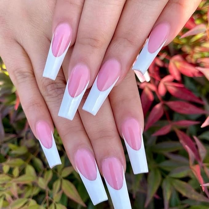 Makartt Poly Nail Gel Kit, 2 PCs 50ML Poly Extension Gel Nail Kit White Pink Colors, Gel Builder for French Design Nail Extension Natural-Looking, Nail Strengthener, 3D Diy Hard Gel Manicures
