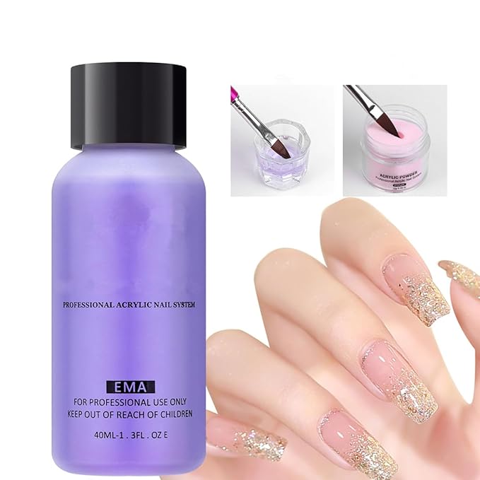 Warm Girl 2pcs Acrylic Monomer Liquid Nail Liquid Acrylic Liquid For Acrylic Nail Extension 3D Nail Art (40ml/1.35FL.OZ)