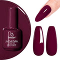 Beetles Dark Red Gel Nail Polish 15 ml Burgundy Red Gel Polish Cherry Wine Purple Color Soak Off LED UV Lamp DIY Art Design Salon Mellow Plum Nail Polish for Women