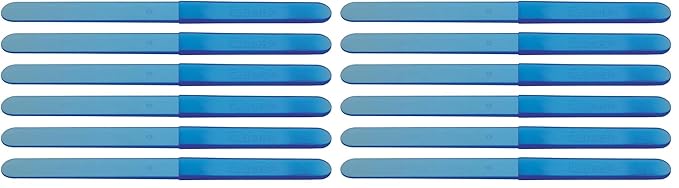 ForPro O-Files File Handles for O-Files Replaceable File System, Blue, Double-Sided Manicure Nail File Handles, 7.2” L x .63” W, 6-Count (Pack of 2)