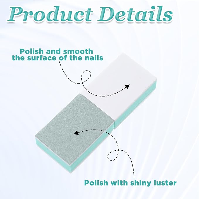 50 Pack Nail Buffer Block and Shine Kit, Mini Nail Buffers Smoother Mini Buffer Block Nails File Professional Manicure File Blocks for Polishing Smooth and Shiny Natural Nails, 1000/4000 Grit (Green)