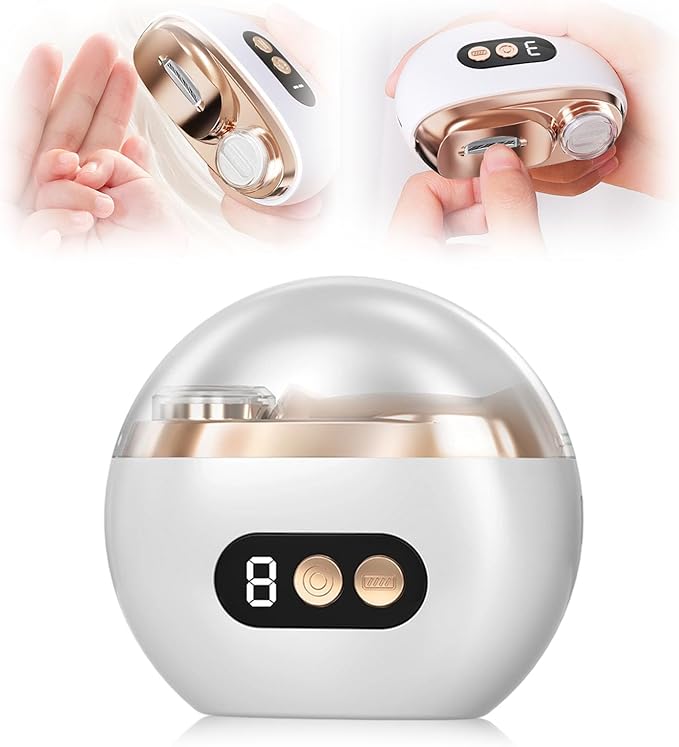 Electric Nail Clippers, 2026 New 3 in 1 Automatic Nail Trimmer & Polisher with Strong Power for Thick Nails, USB Rechargeable, LED Light and Low Noise for Adults and Seniors (White)