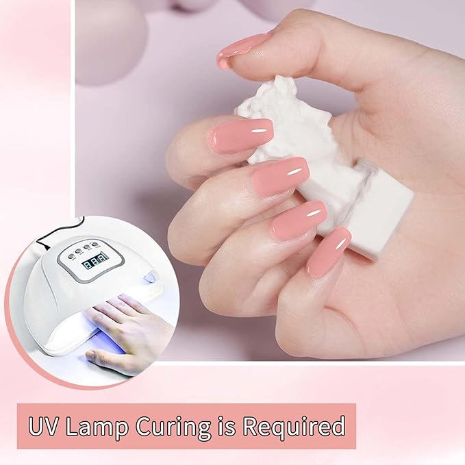 JR 9pcs 15ml Gel Polish Set Black Milky White Nude Jelly Pink Glitter Color Jelly Gel Polish Kit UV LED Soak Off Polish Nail Art Manicure Salon DIY Home