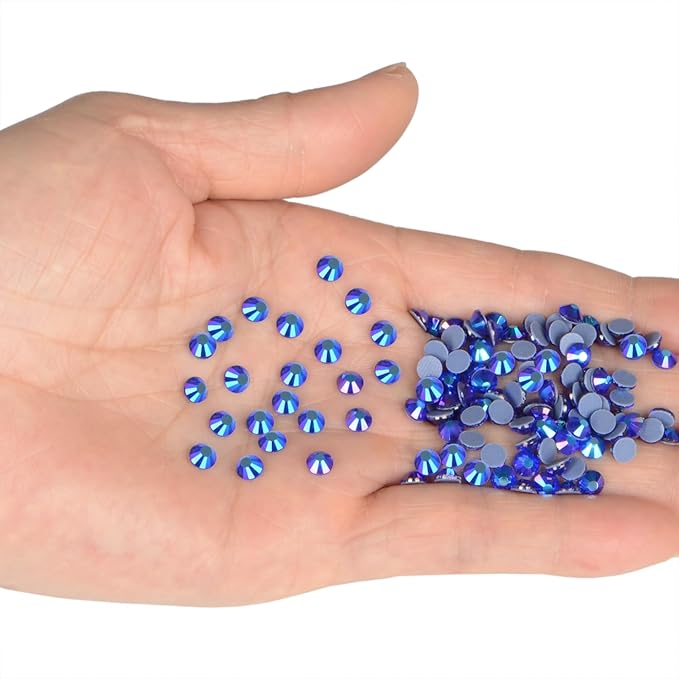 NCB 2880pcs Hotfix Rhinestones, Flatback Crystal Rhinestones for Crafts Clothes DIY Decoration (Sapphire AB, SS8 2.4mm)