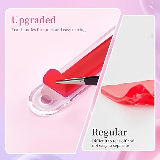 BQAN Double Sided Nail Tape for Press On Nails - 200 Pieces Clear Adhesive Mounting Tape for Nail Art Display, Fake Nail Storage & Manicure Organization (20 Sheets)