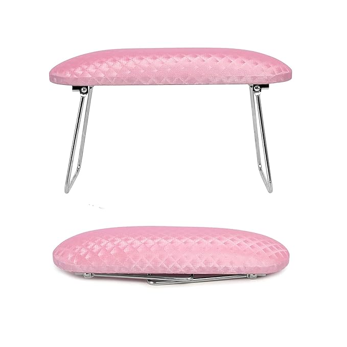 krofaue Nail Arm Rest,Professional Microfiber Leather Nail Hand Rest Stand Arm Rest for Acrylic Nails Cushion Hand Holder with Non-slip - Nail Technician Use Must Have（Pink）
